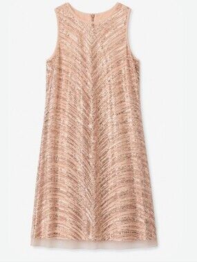 Vince Blush Sequin Sleeveless Shift Dress